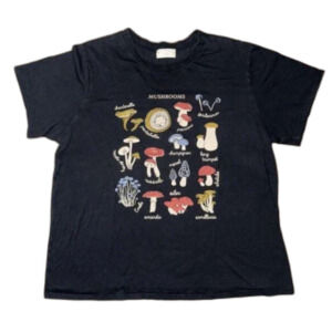 philosophy of love mushroom shirt Size Small amantia shiitake Black T-Shirt